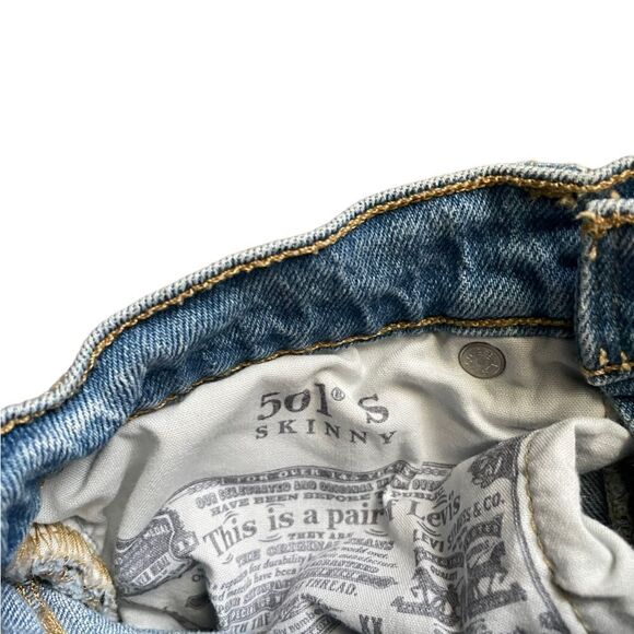LEVI'S 501 Skinny Jeans Size 25 Short - Picture 9 of 10